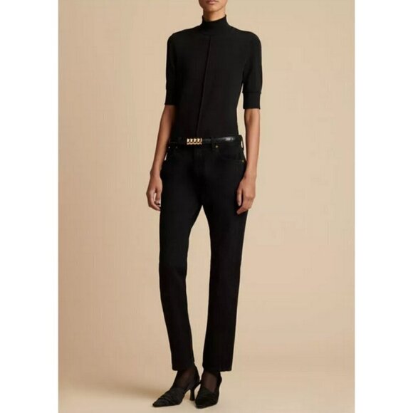 💕KHAITE💕 The Kyle Low Rise Straight Leg Jeans ~ Wilcox Faded Black 28 NWT - Picture 4 of 16